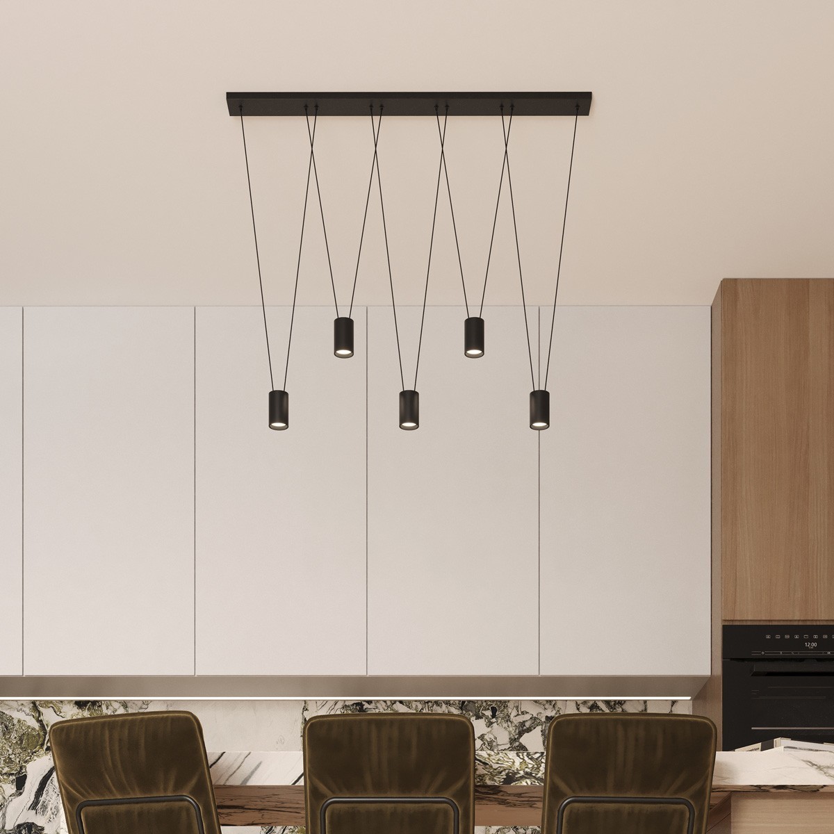 Light Prestige Toledo 5 lampa wisząca czarna LP-432/5P BK