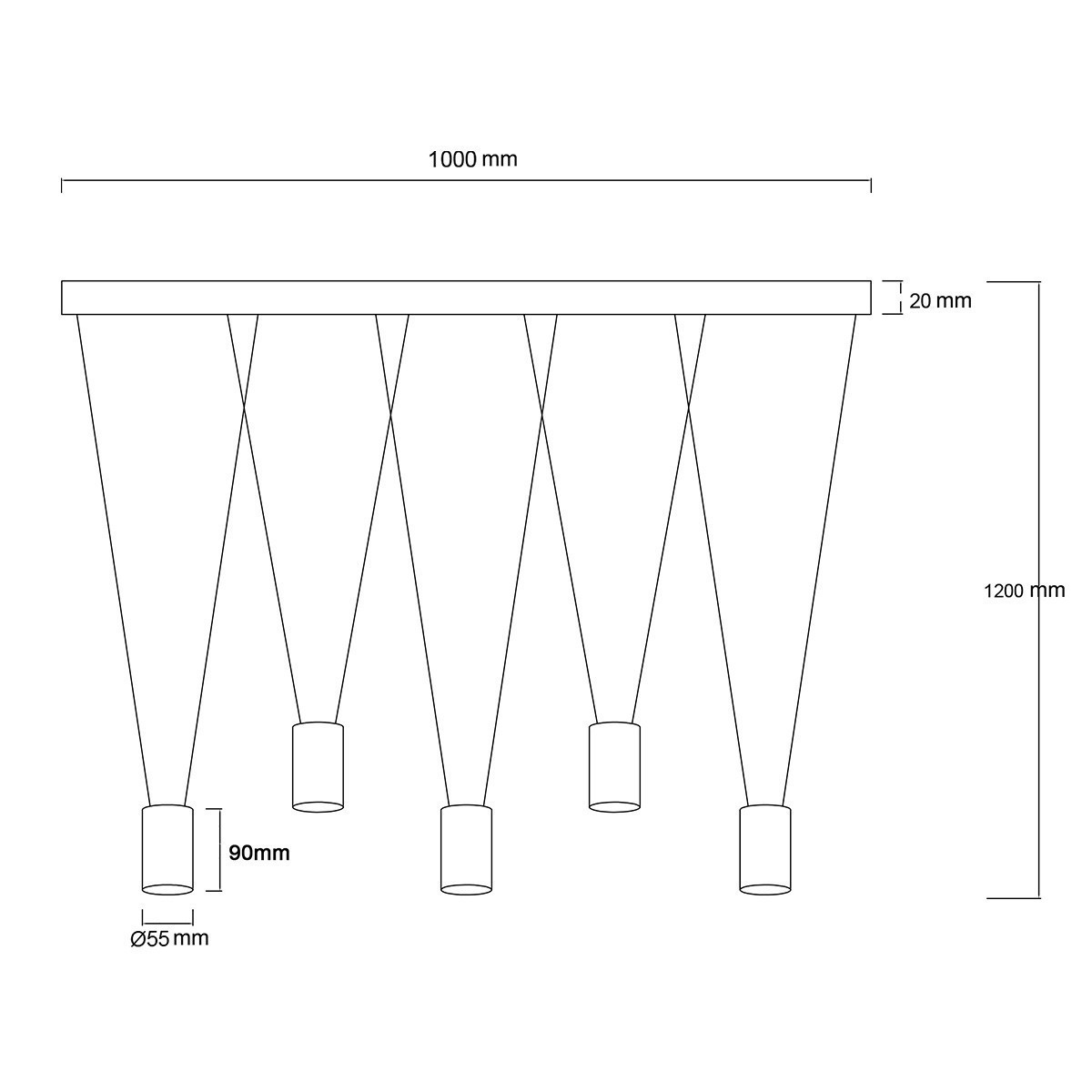 Light Prestige Toledo 5 lampa wisząca czarna LP-432/5P BK