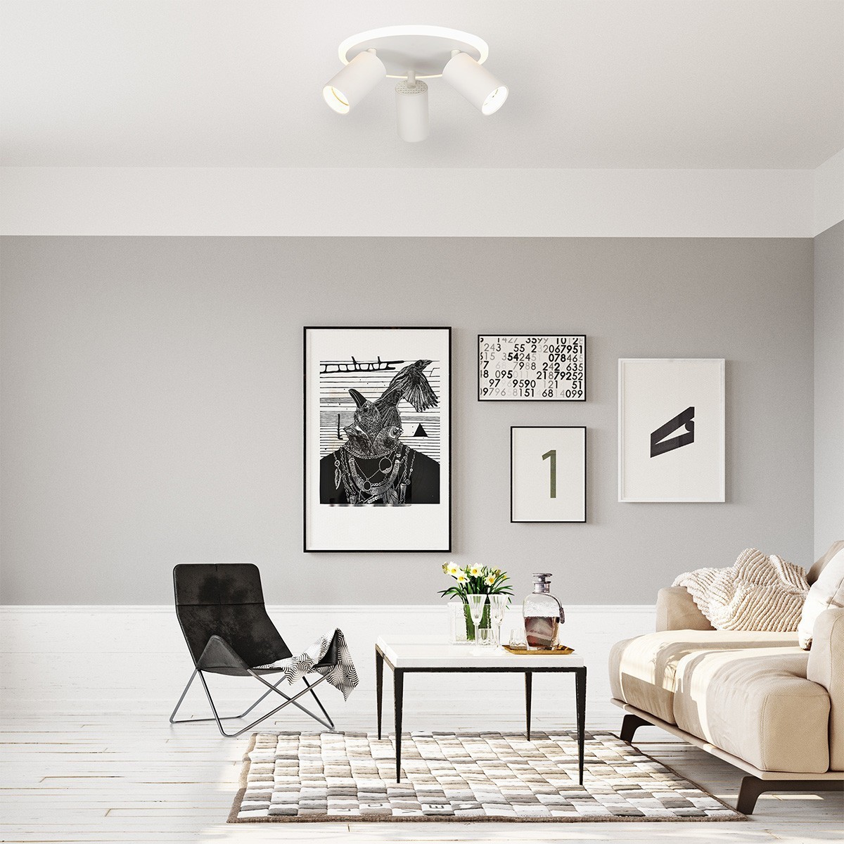 Light Prestige Parma 3 plafon okrągły biały LP-0612/3C Round WH