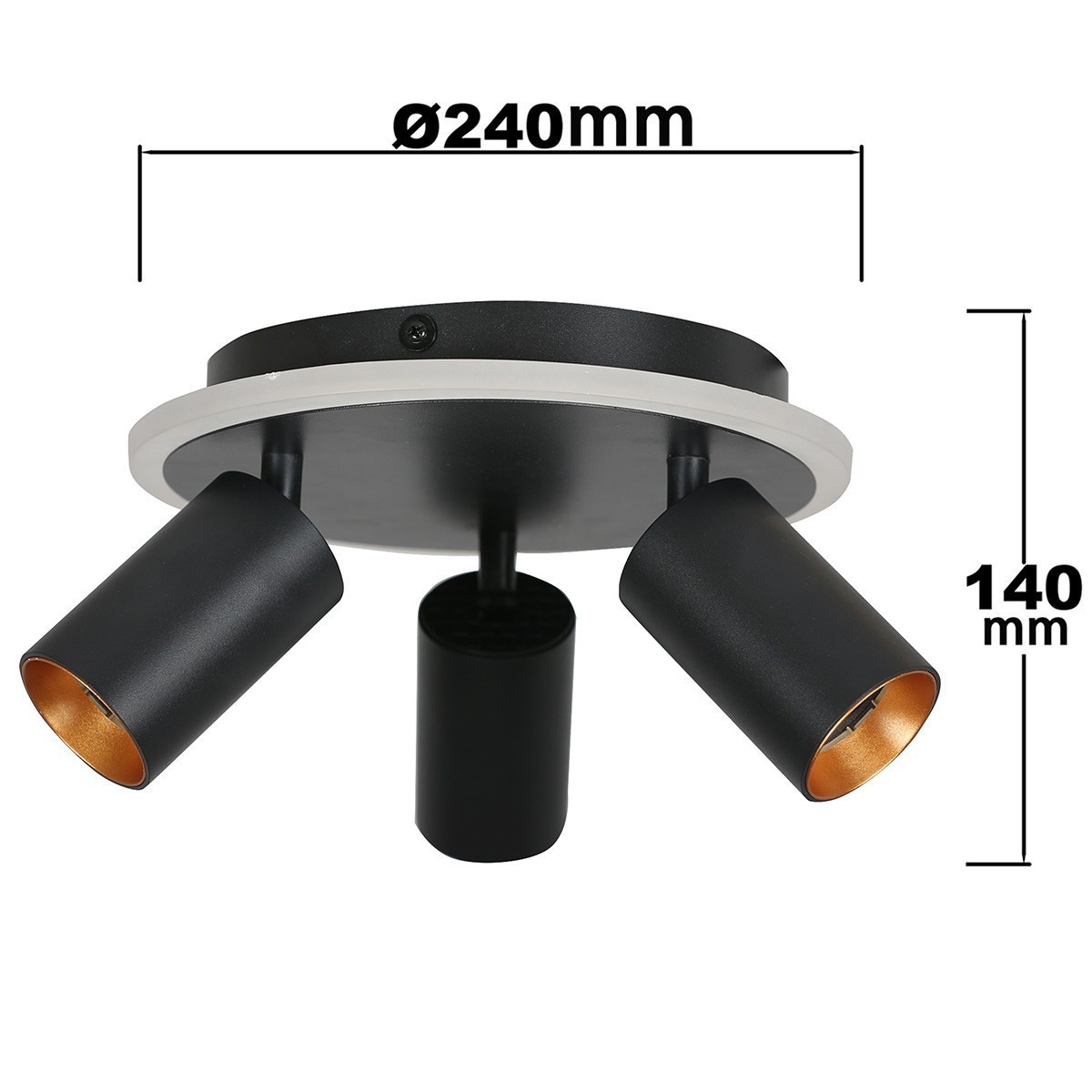 Light Prestige Parma 3 plafon okrągły czarny LP-0612/3C Round BK