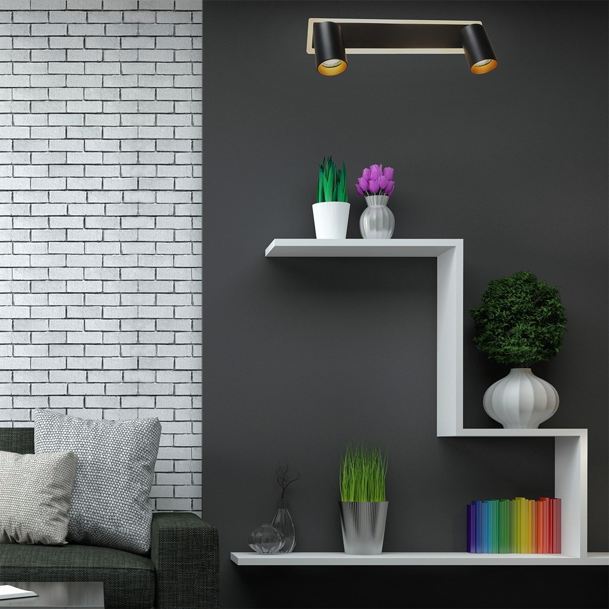 Light Prestige Parma 2 spot czarna LP-0612/2WS BK