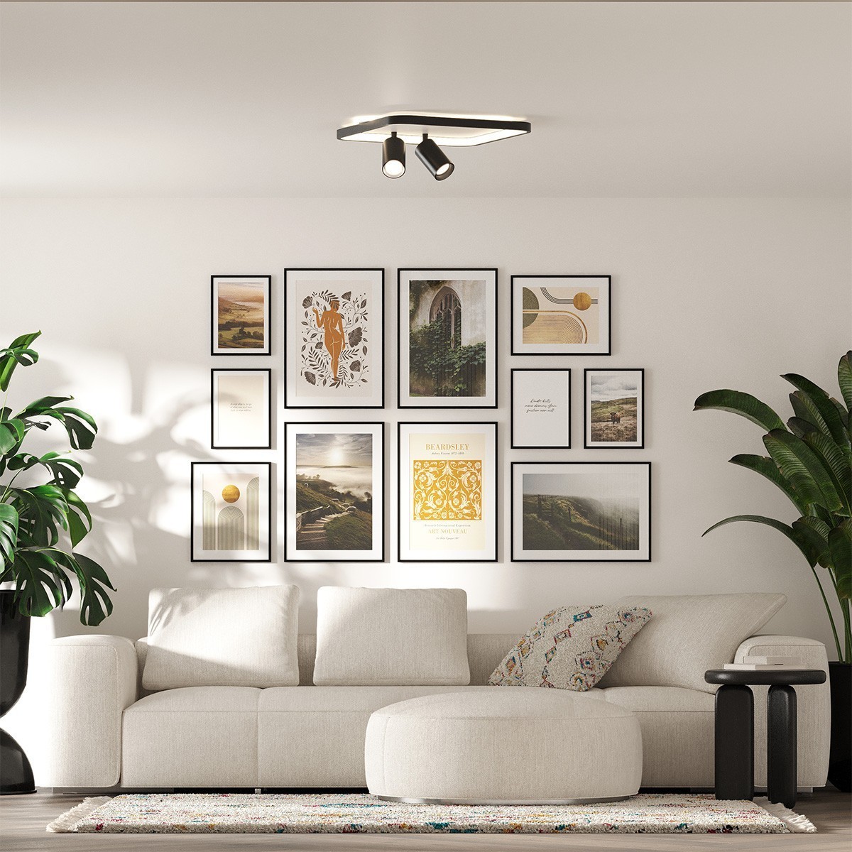 Light Prestige Parma 2 plafon kwadratowy czarny LP-0612/2C Square BK