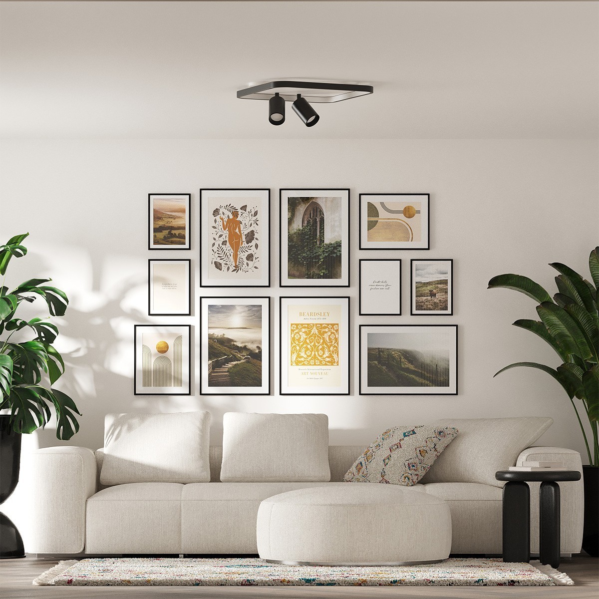 Light Prestige Parma 2 plafon kwadratowy czarny LP-0612/2C Square BK