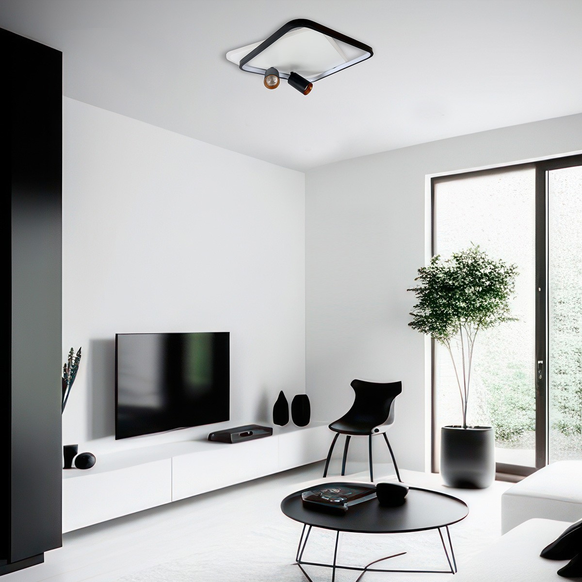 Light Prestige Parma 2 plafon kwadratowy czarny LP-0612/2C Square BK