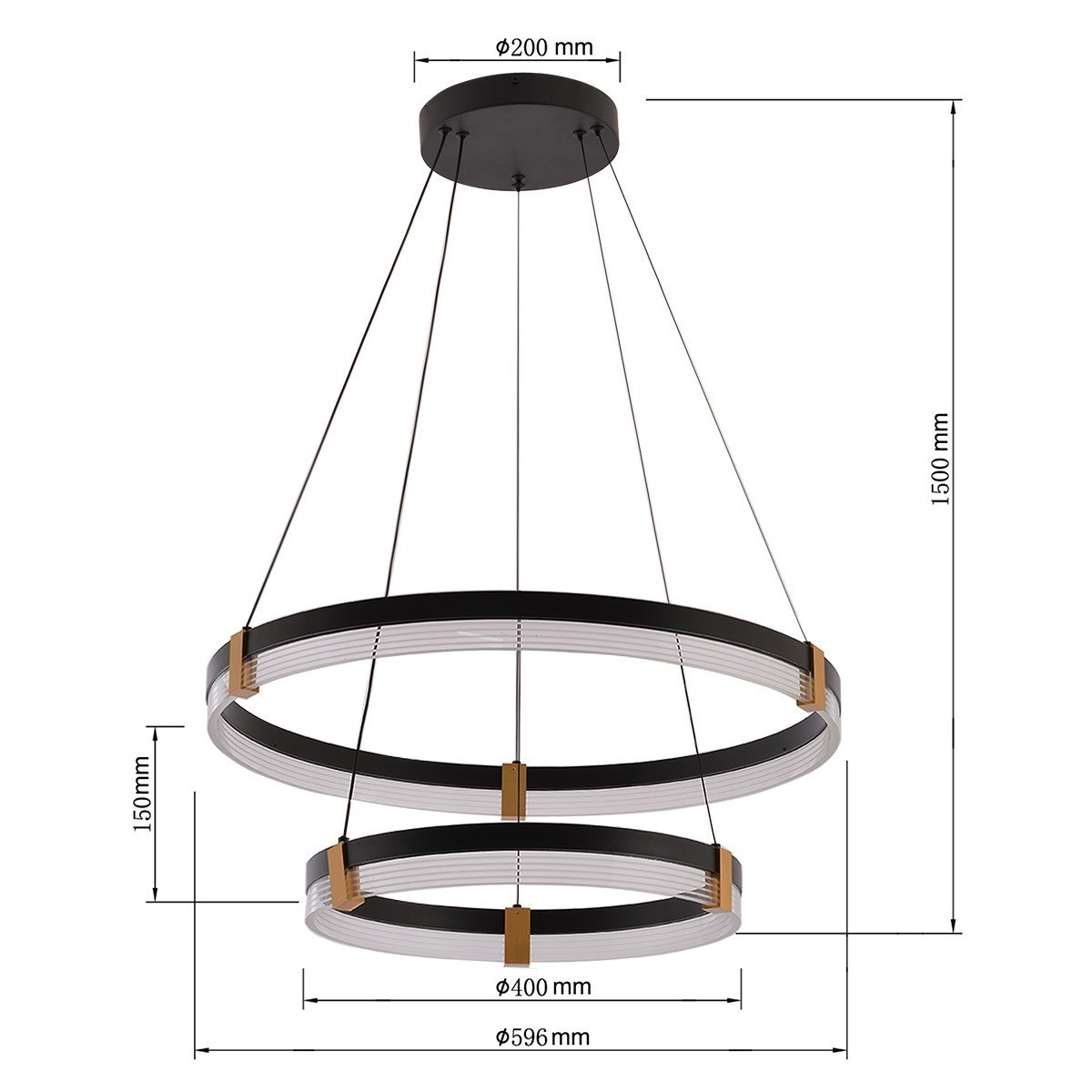 Light Prestige Plum 2 lampa wisząca czarna LP-0407/2P BK