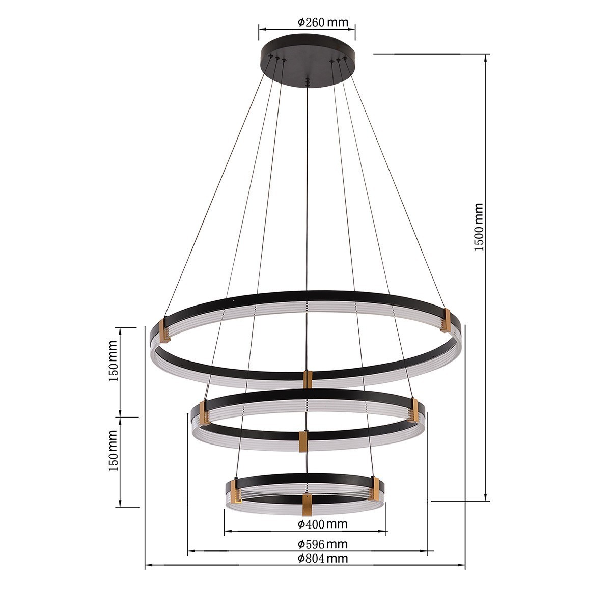 Light Prestige Plum 3 lampa wisząca czarna LP-0407/3P BK