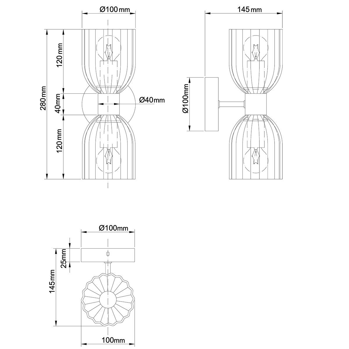 Light Prestige Podwójny kinkiet Piega 2xE14 LP-939/2W smoked LP-939/2W smoked