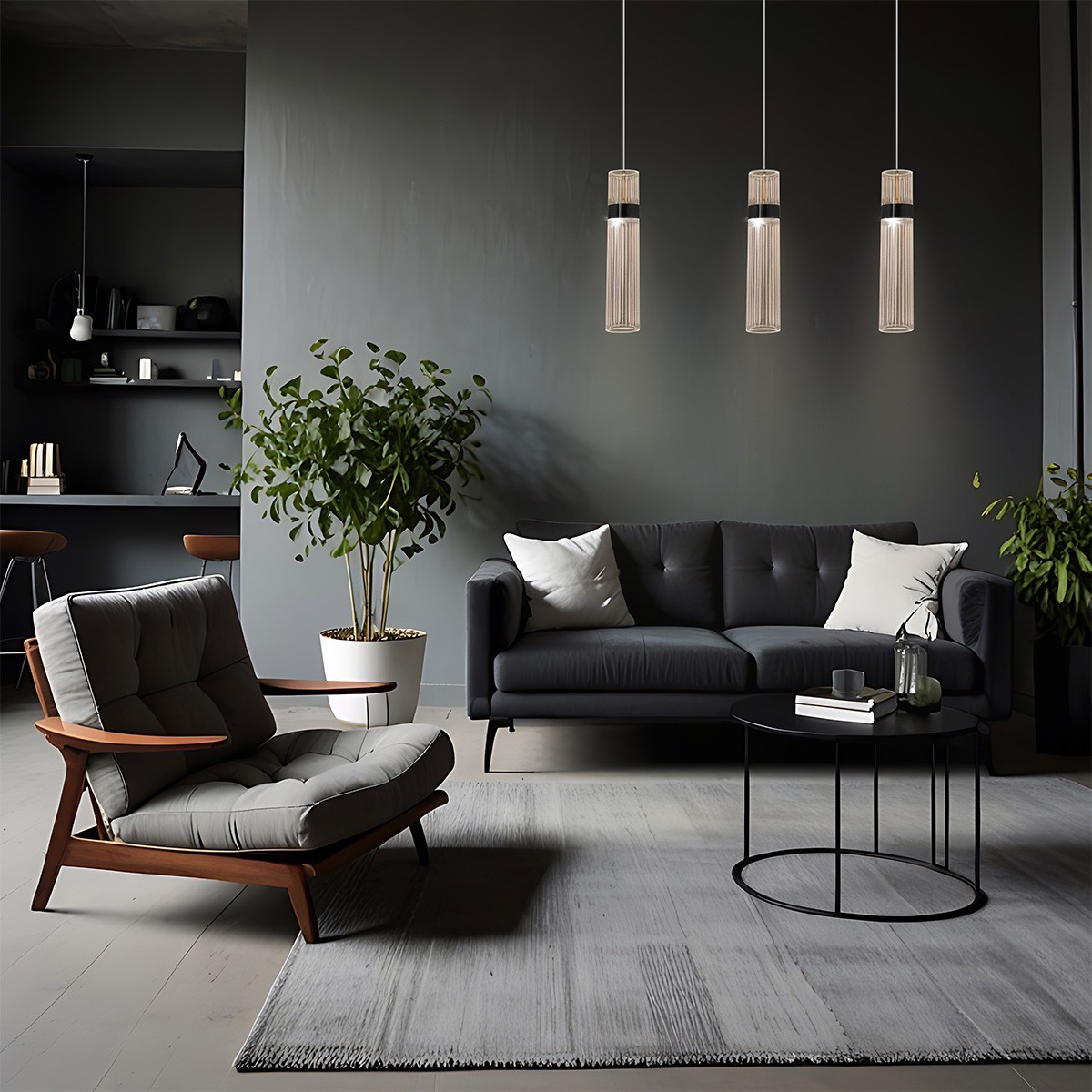 Light Prestige Lampa wisząca Ambiente 3 LED CCT grafitowa LP-1510/3L grafit LP-1510/3L grafit