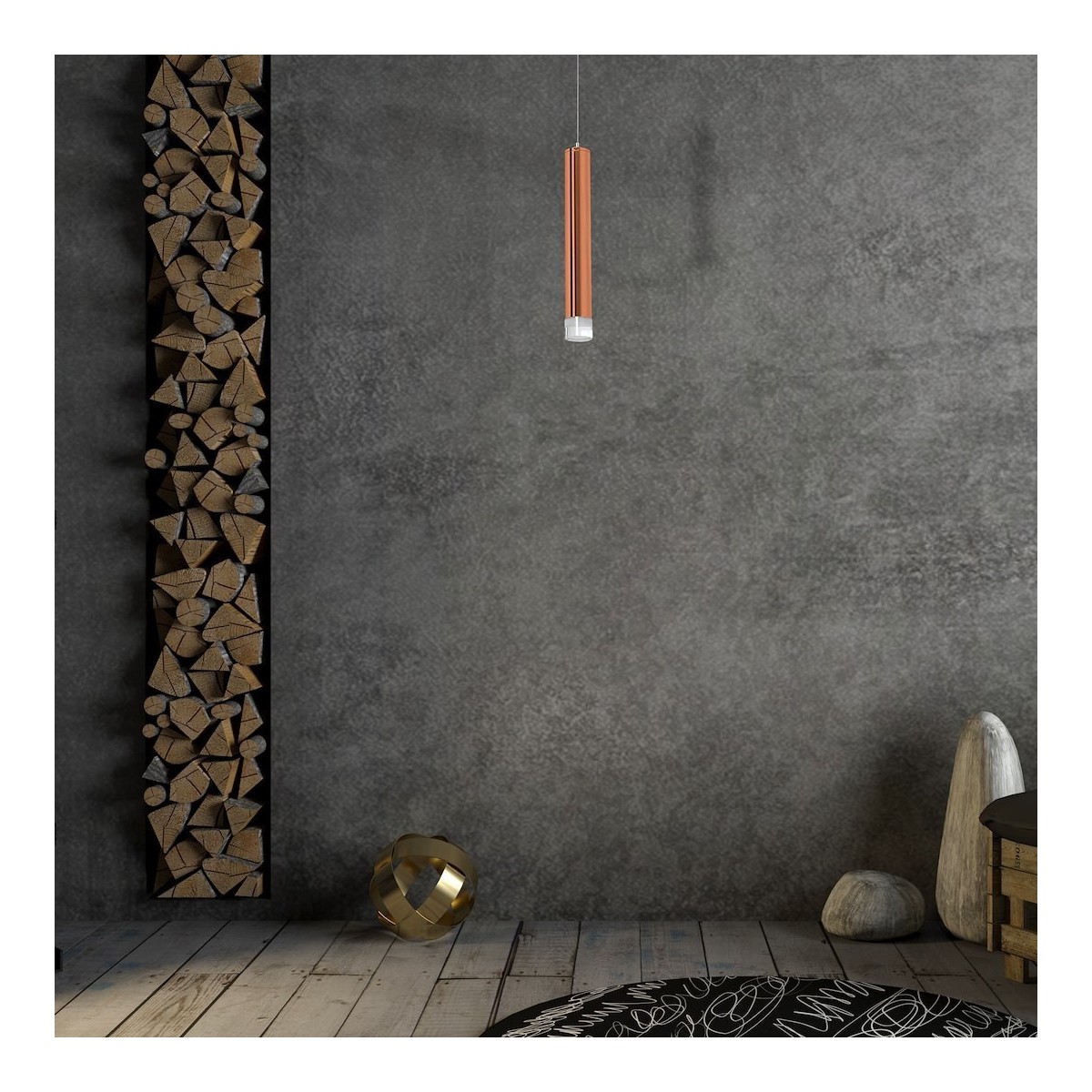 MiLagro ML984 lampa COPPER LED industrial eleganckie oświetlenie