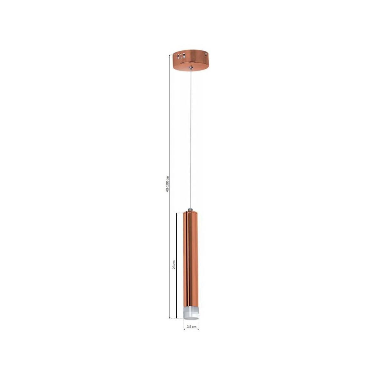 MiLagro ML984 lampa COPPER LED industrial eleganckie oświetlenie