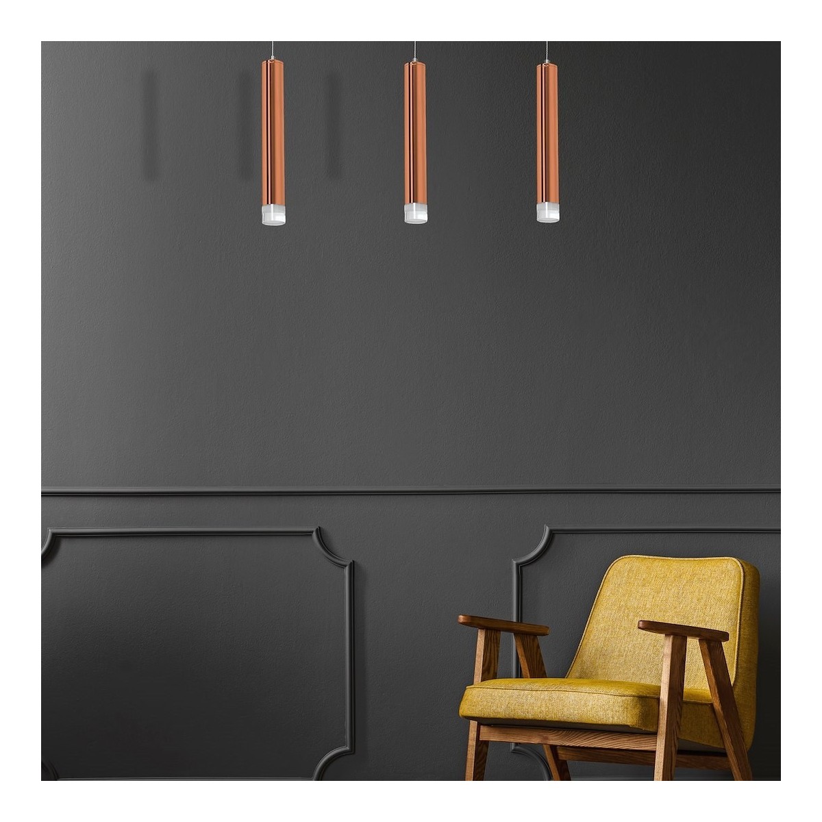 MiLagro ML985 lampa COPPER 3 LED premium oświetlenie