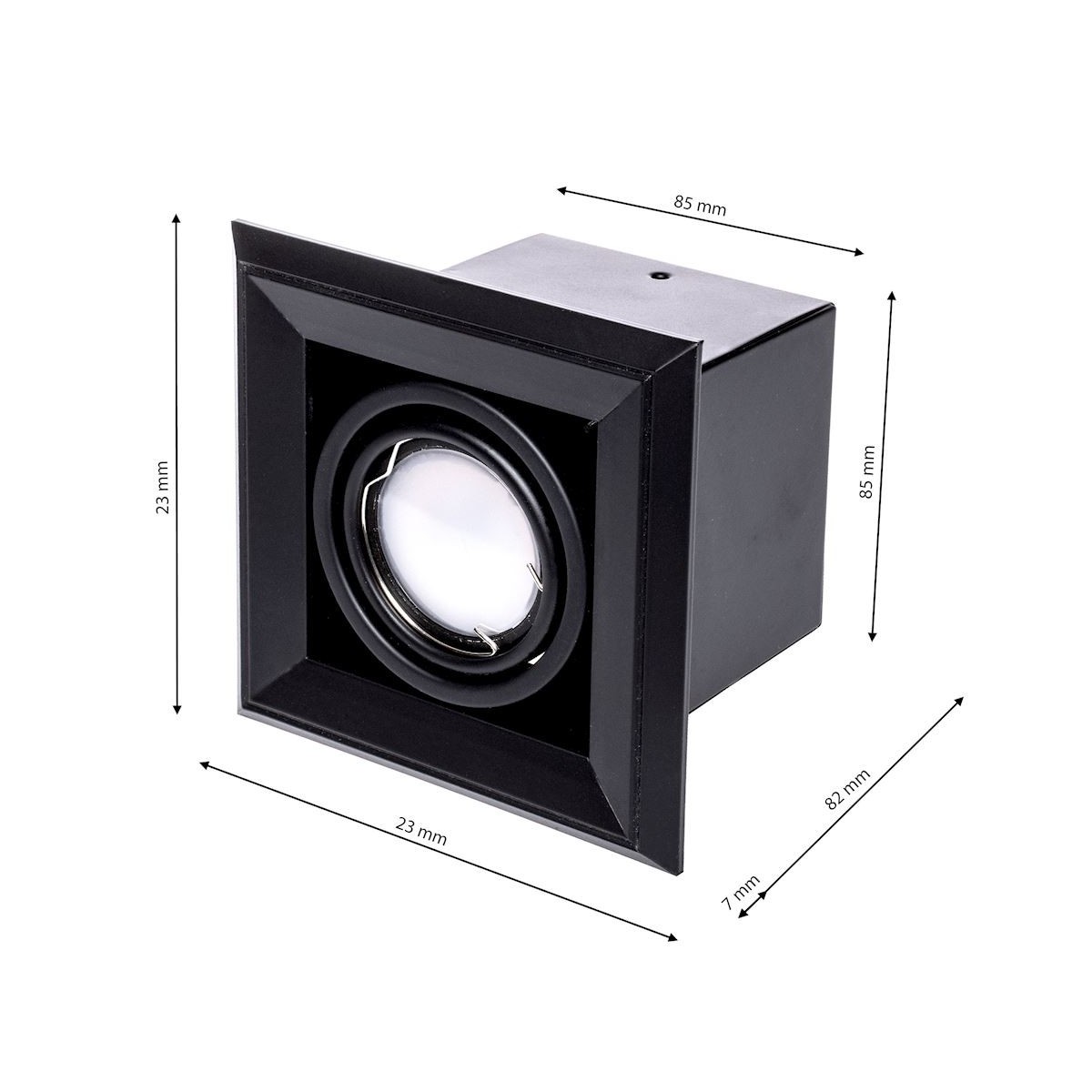 MiLagro Lampa Podtynkowa Blocco 1x7W GU10 Led Czarny ML472