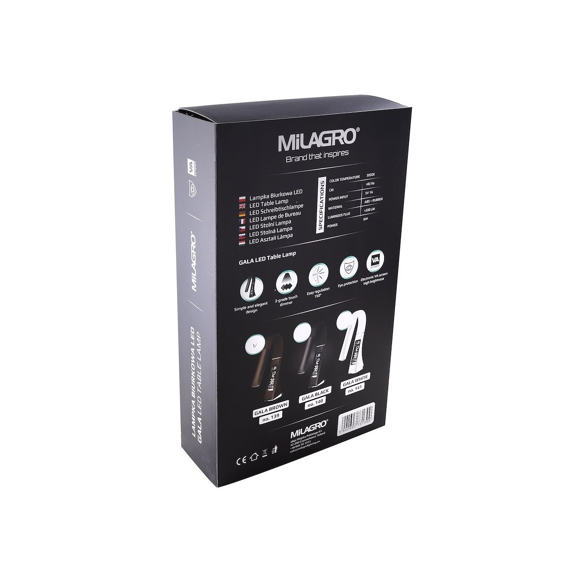 MiLagro ML139 lampka biurkowa GALA LED stylowe lampy sufitowe
