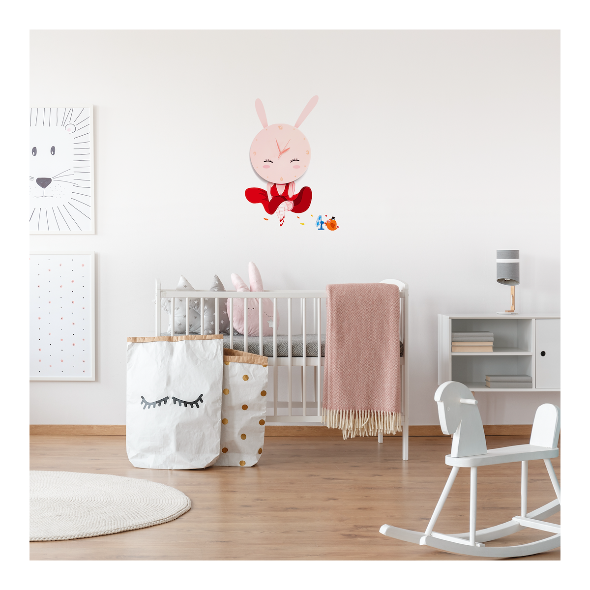 MiLagro Lampka dziecięca BUNNY LED CLOCK 0,6W LED ML148