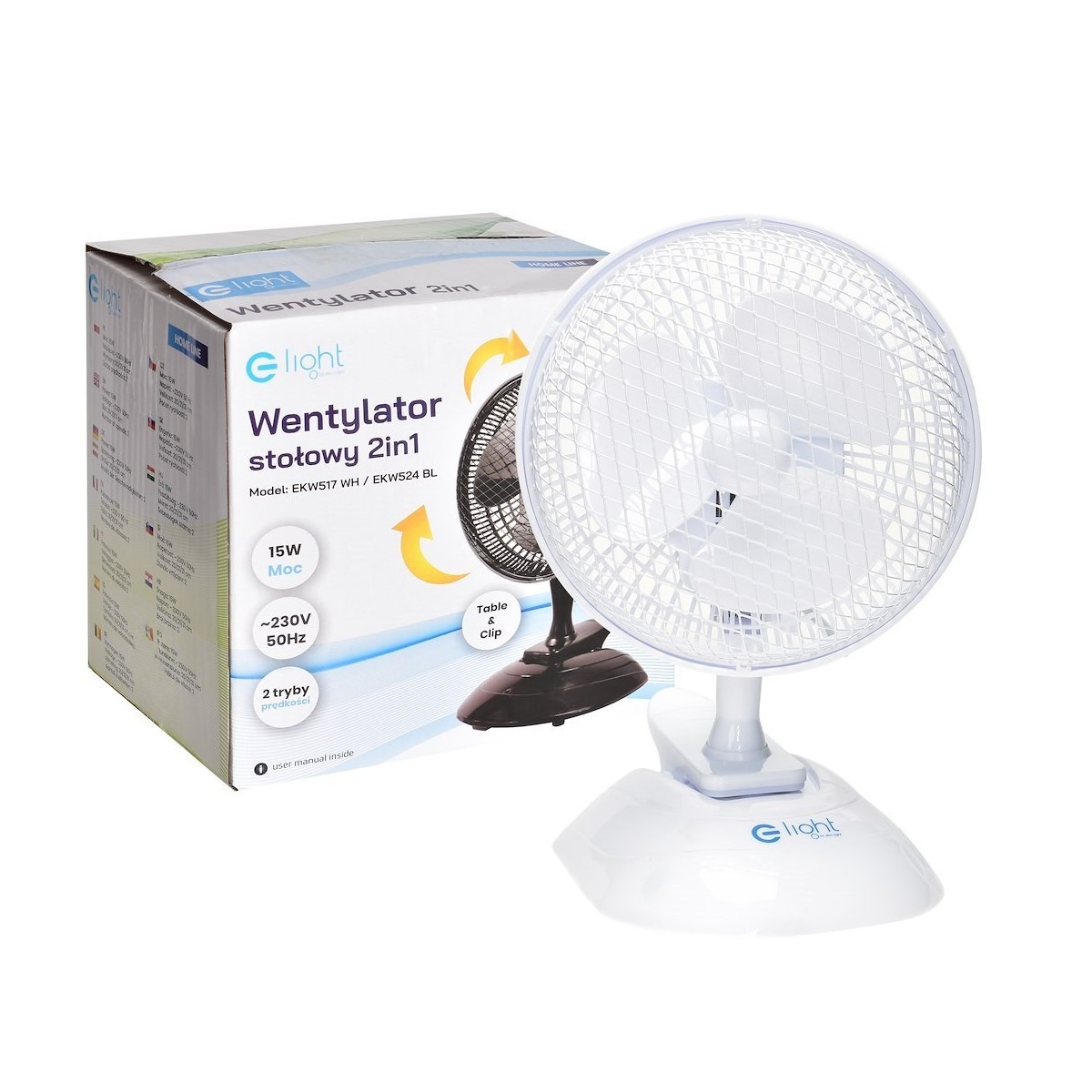 MiLagro EKW517 wentylator stołowy oryginalne źródło światła