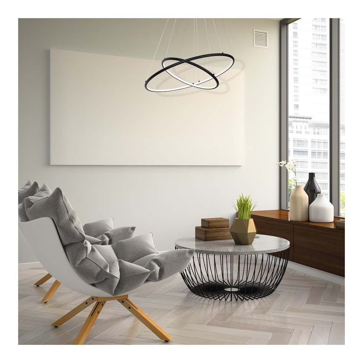 MiLagro LAMPA WISZĄCA ORION BLACK 53W LED ML508