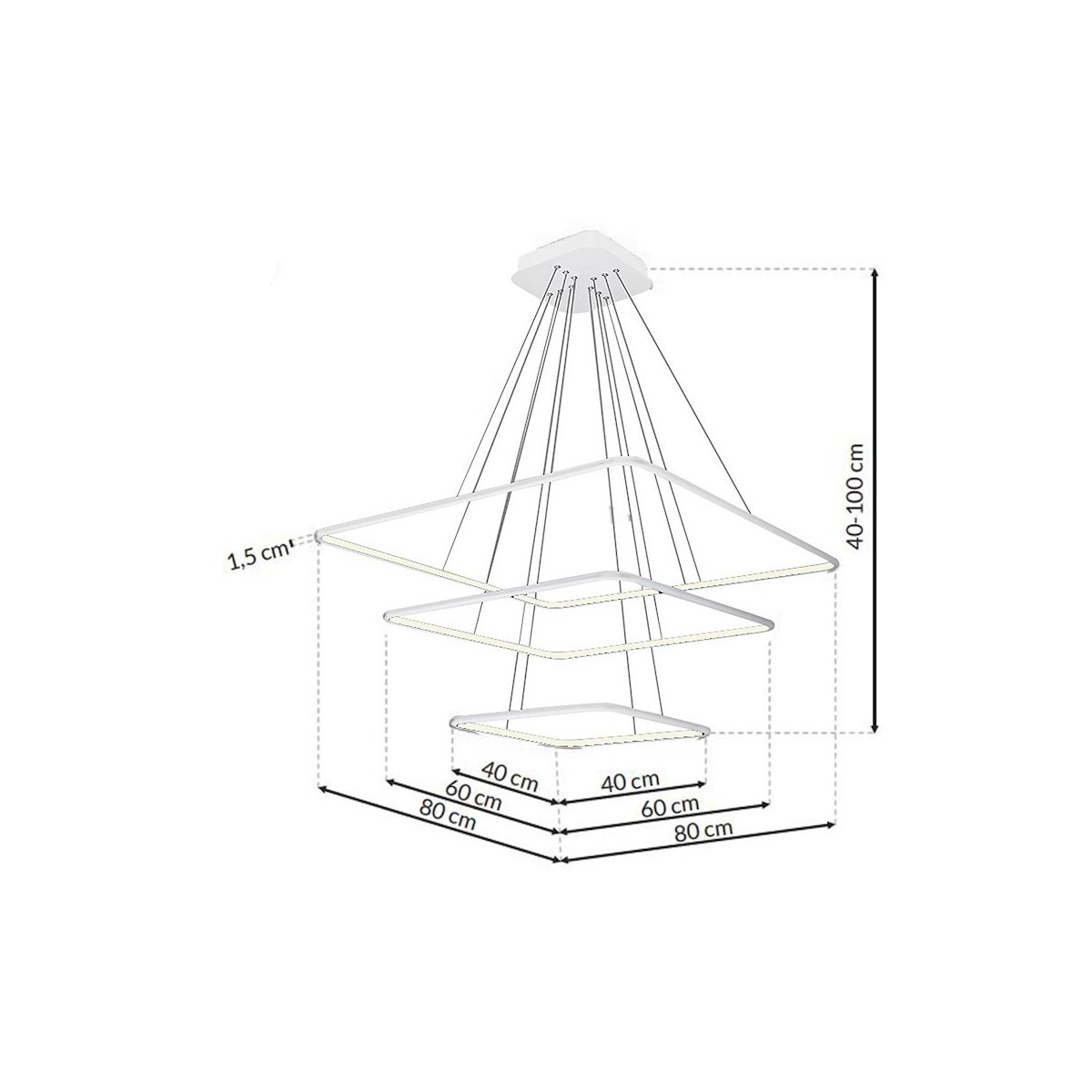 MiLagro Lampa Wisząca Nix Biały 117W LED ML515