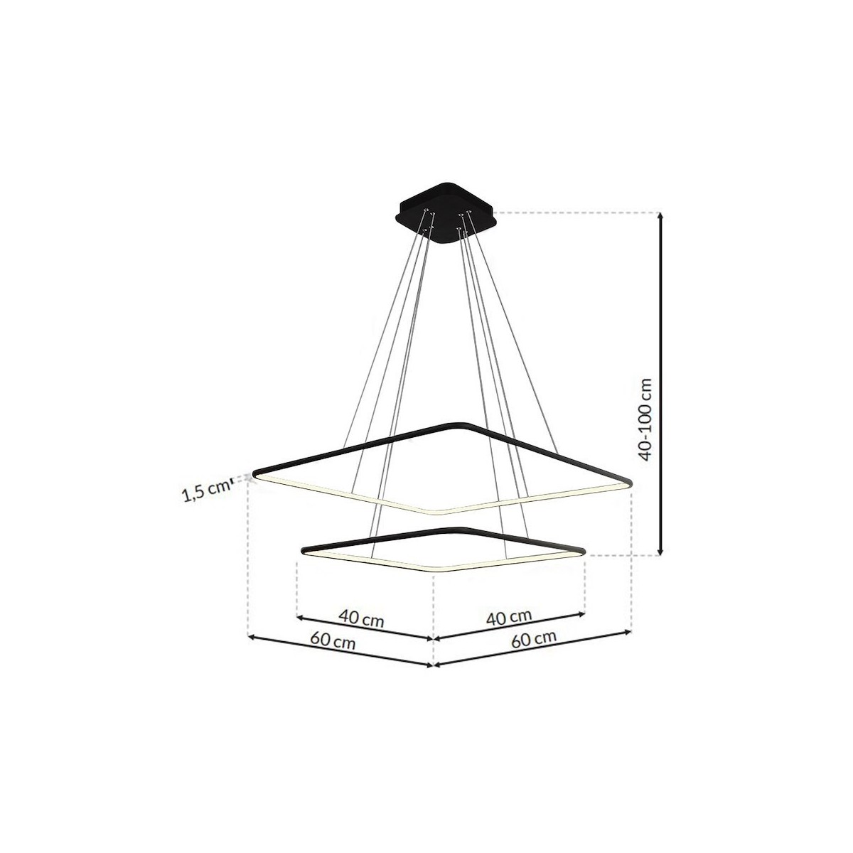 MiLagro LAMPA WISZĄCA NIX BLACK 50W LED ML518