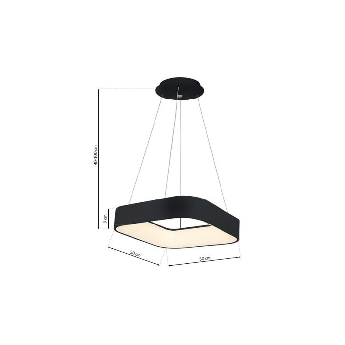 MiLagro LAMPA WISZĄCA ASTRO BLACK 40W LED 3000K-4000K ML570