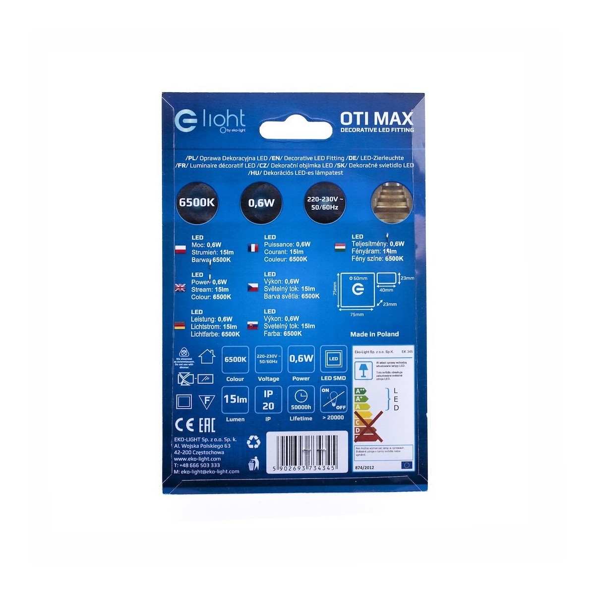 MiLagro EKS4345 OTI MAX LED 6500K unikalne oświetlenie