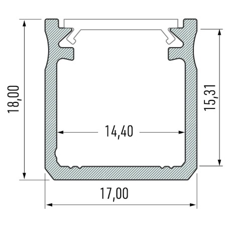 MiLagro PROFIL ALUMINIOWY CZARNY TYP Y 1m + KLOSZ MLECZNY EKPR6336