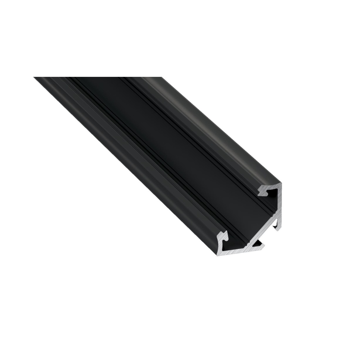 MiLagro PROFIL ALUMINIOWY NAROŻNY CZARNY TYP C 1m + KLOSZ MLECZNY EKPR6350