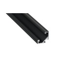 MiLagro PROFIL ALUMINIOWY NAROŻNY CZARNY TYP C 1m + KLOSZ MLECZNY EKPR6350