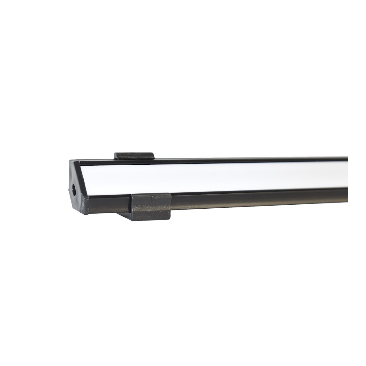 MiLagro PROFIL ALUMINIOWY NAROŻNY CZARNY TYP C 1m + KLOSZ MLECZNY EKPR6350
