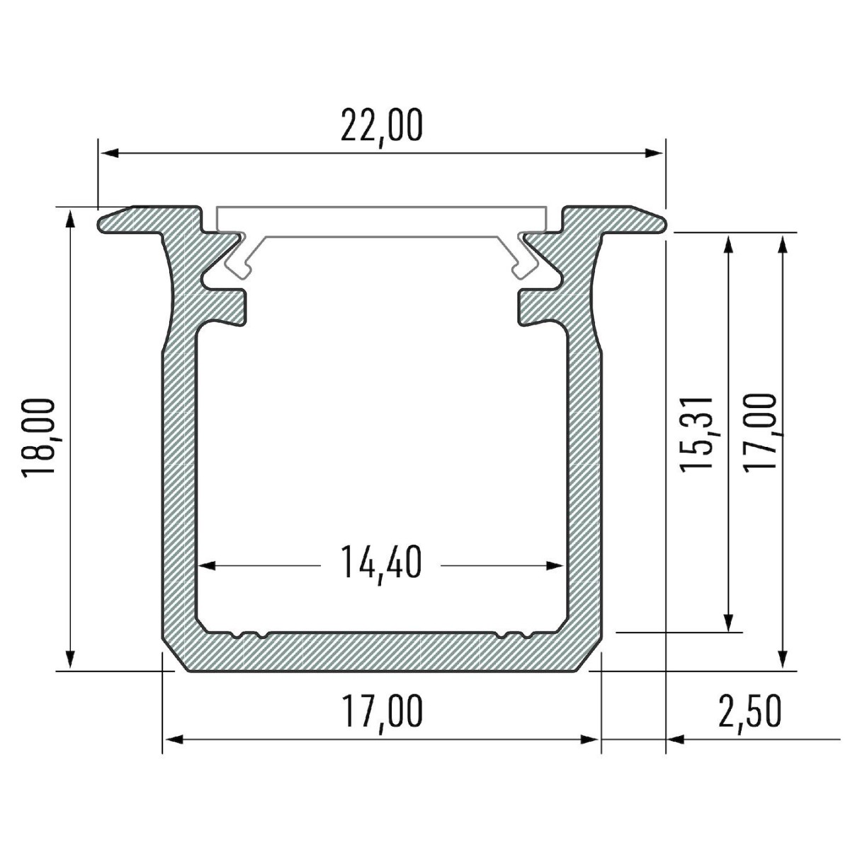 MiLagro PROFIL ALUMINOWY BIAŁY TYP G 1m + KLOSZ MLECZNY EKPR8774