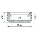 MiLagro PROFIL ALUMINIOWY SREBRNY TYP D 2m + KLOSZ MLECZNY EKPR0088