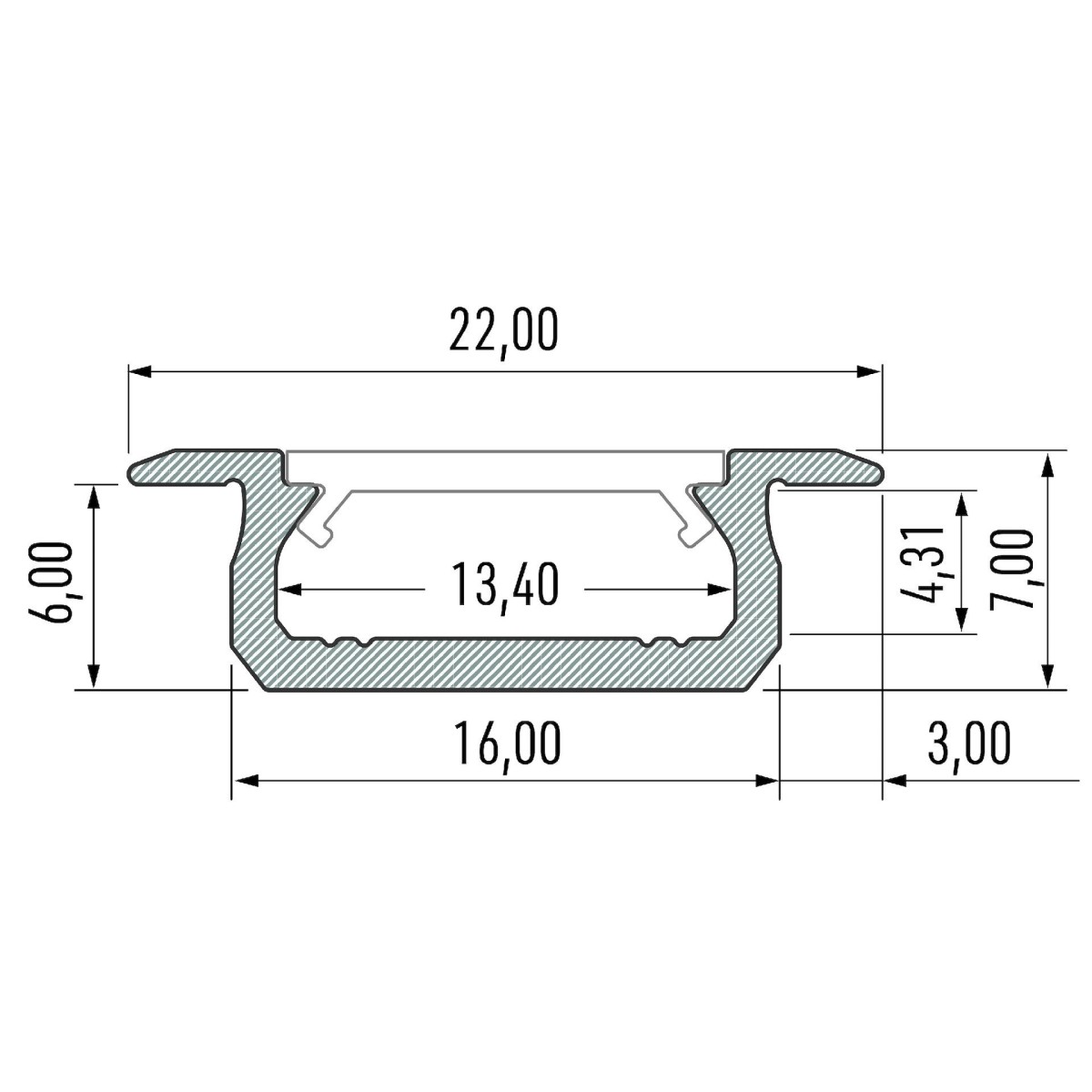 MiLagro PROFIL ALUMINIOWY SREBRNY TYP Z 1m + KLOSZ MLECZNY EKPR6481