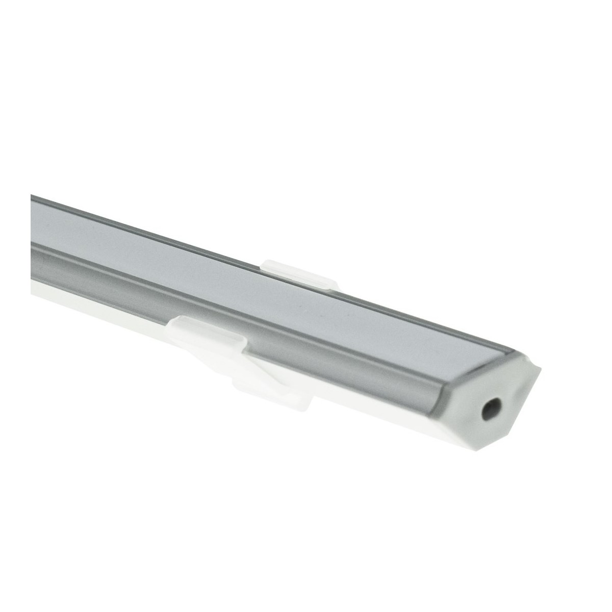 MiLagro PROFIL ALUMINIOWY NAROŻNY SREBRNY TYP C 1m + KLOSZ MLECZNY EKPR6511