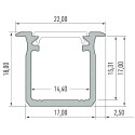 MiLagro PROFIL ALUMINOWY SREBRNY TYP G 1m + KLOSZ MLECZNY EKPR6559