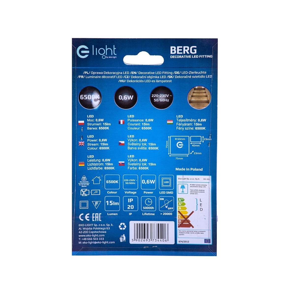 MiLagro BERG Barwa Zimna 6500K EKS4406