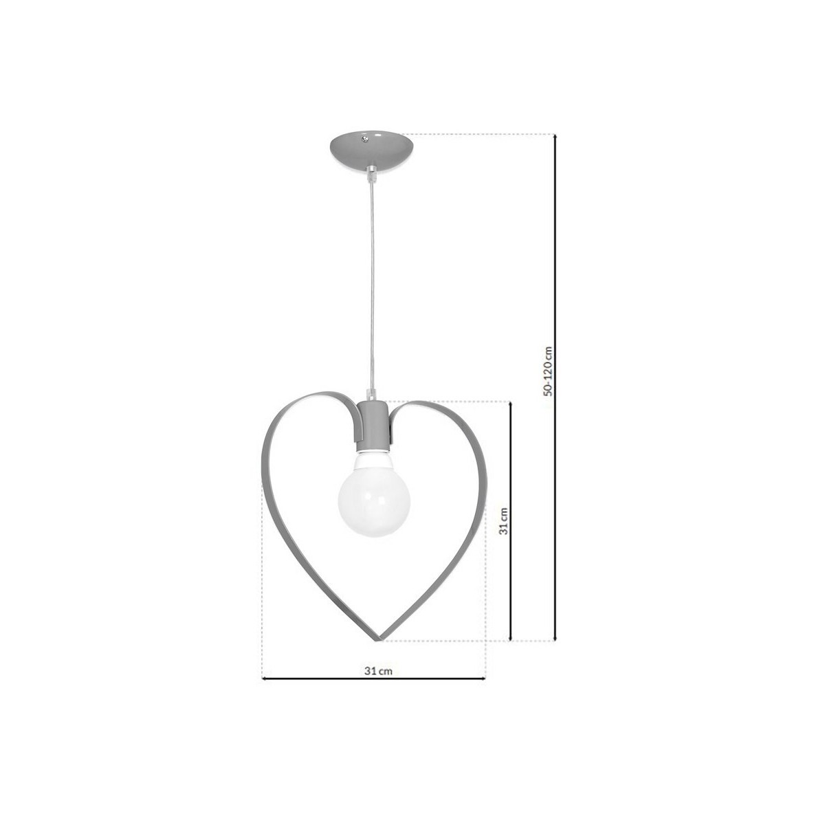 MiLagro Lampa wisząca AMORE GREY 1xE27 MLP9822