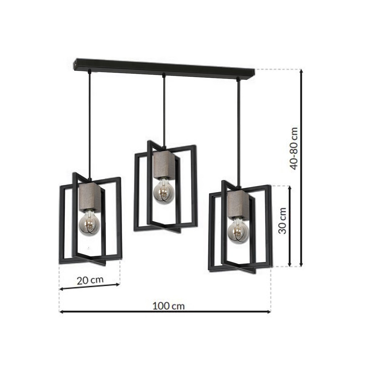 MiLagro Lampa Wisząca Ralph 3xE27 MLP3712