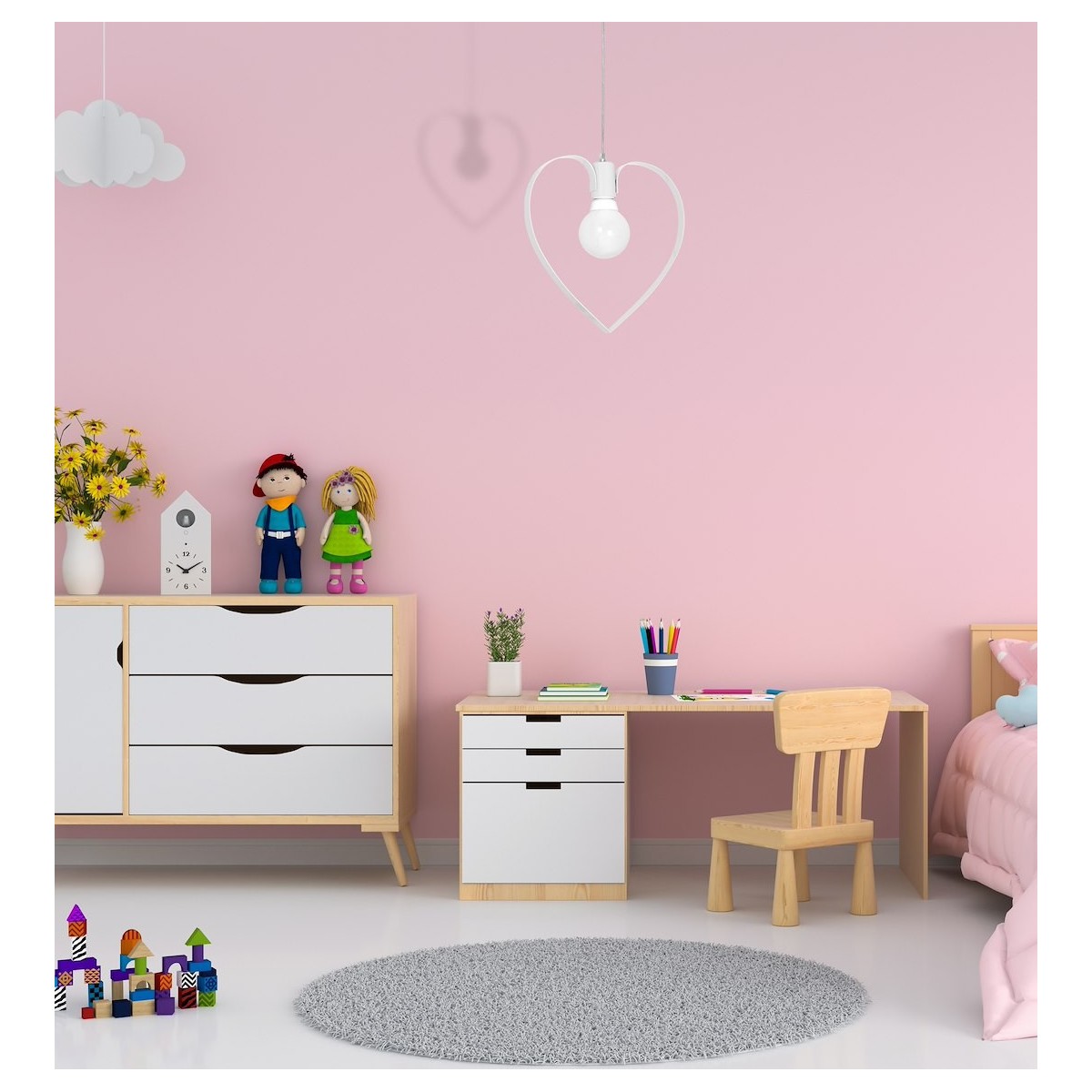 MiLagro Lampa wisząca Amore 1xE27 Biały MLP9950