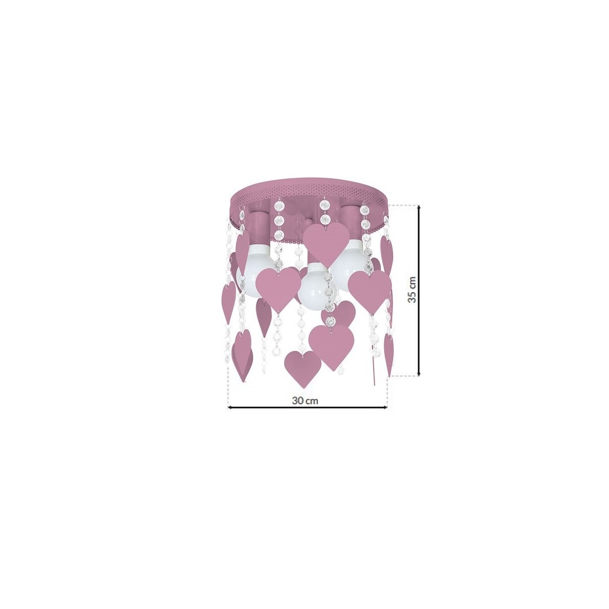 MiLagro Lampa Sufitowa CORAZON VIOLET 3xE27 MLP1149