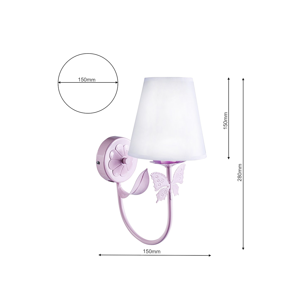 MiLagro Kinkiet ALICE PINK 1xE14 MLP962