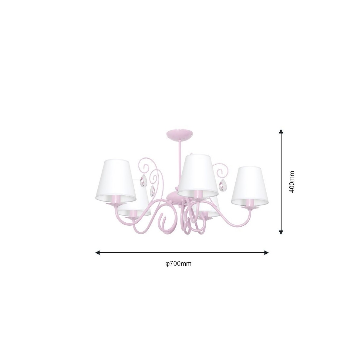 MiLagro Żyrandol SARA PINK 5xE14 MLP1052