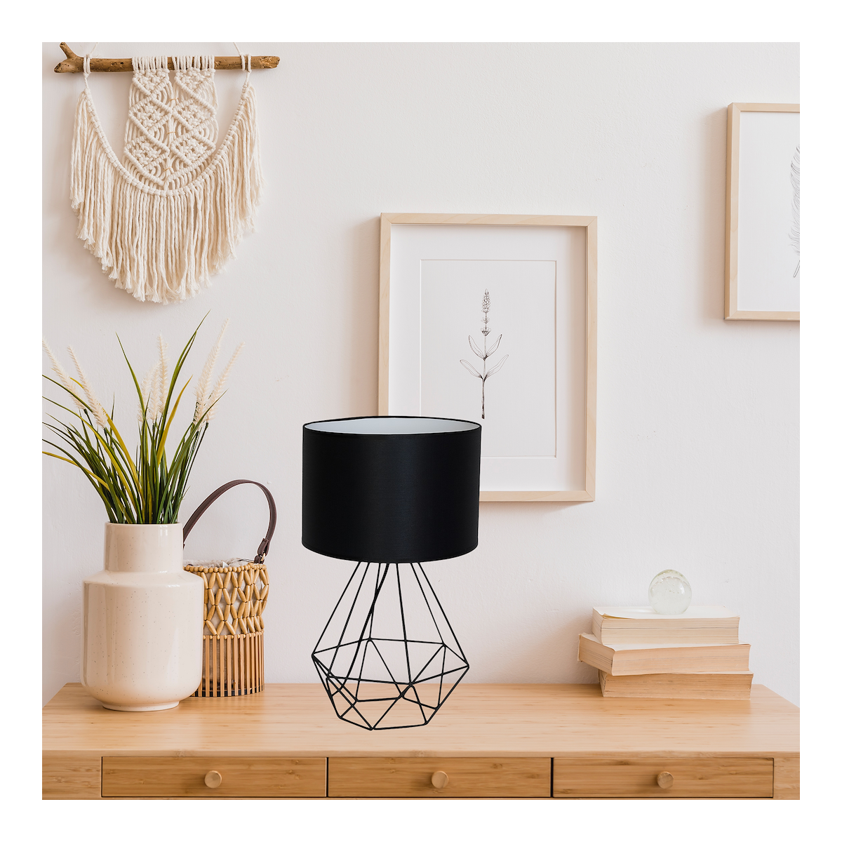 MiLagro MLP7201 lampka nocna BASKET BLACK ekskluzywne oświetlenie