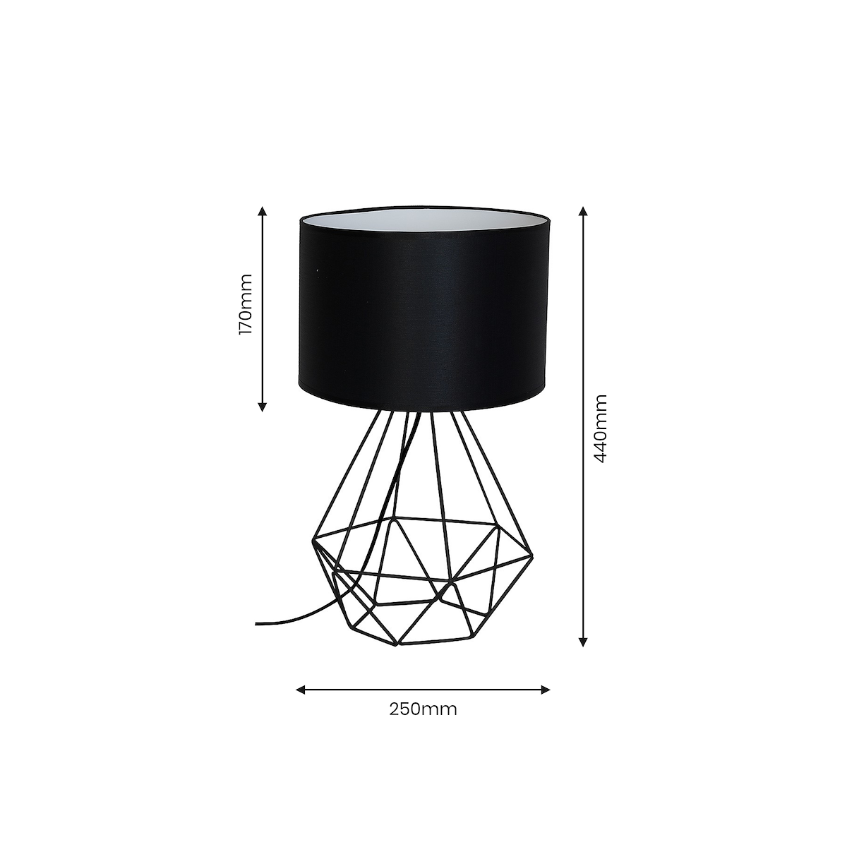 MiLagro MLP7201 lampka nocna BASKET BLACK ekskluzywne oświetlenie