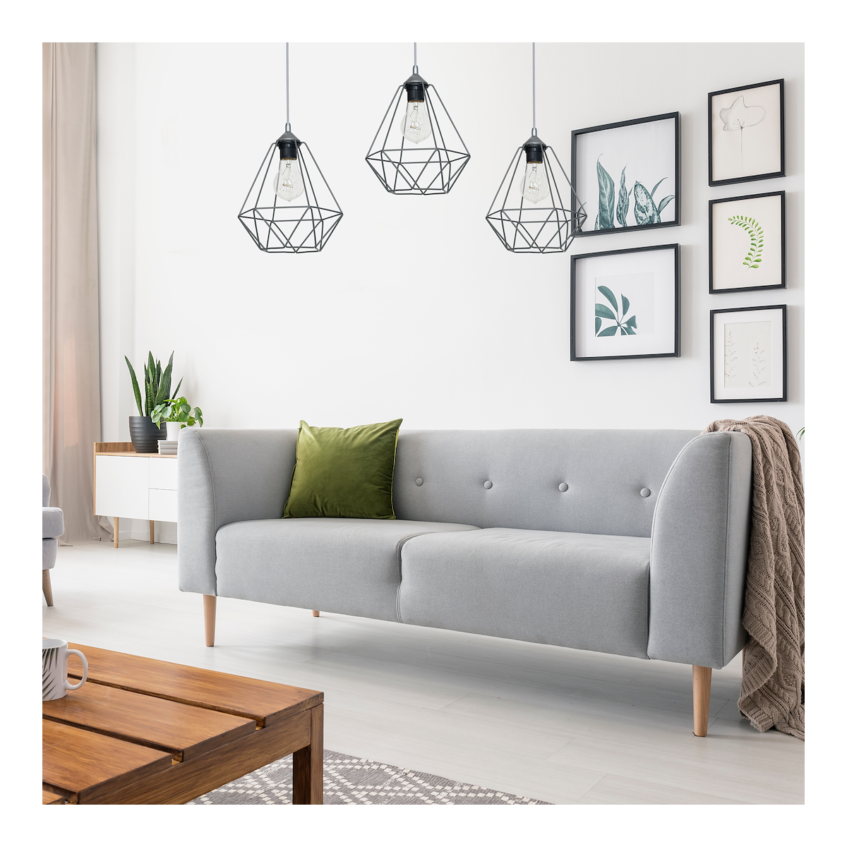MiLagro Lampa wisząca BASKET GRAY 3xE27 MLP7217