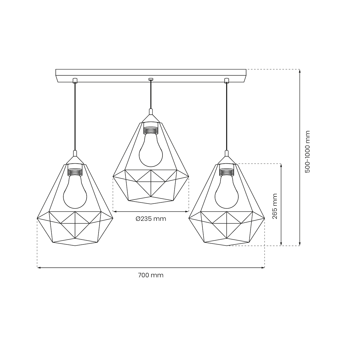 MiLagro Lampa wisząca BASKET GRAY 3xE27 MLP7217