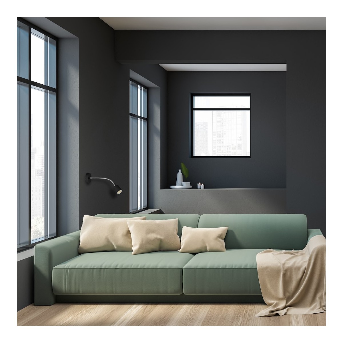 MiLagro Kinkiet MAXI BLACK 1xGU10 MLP9643