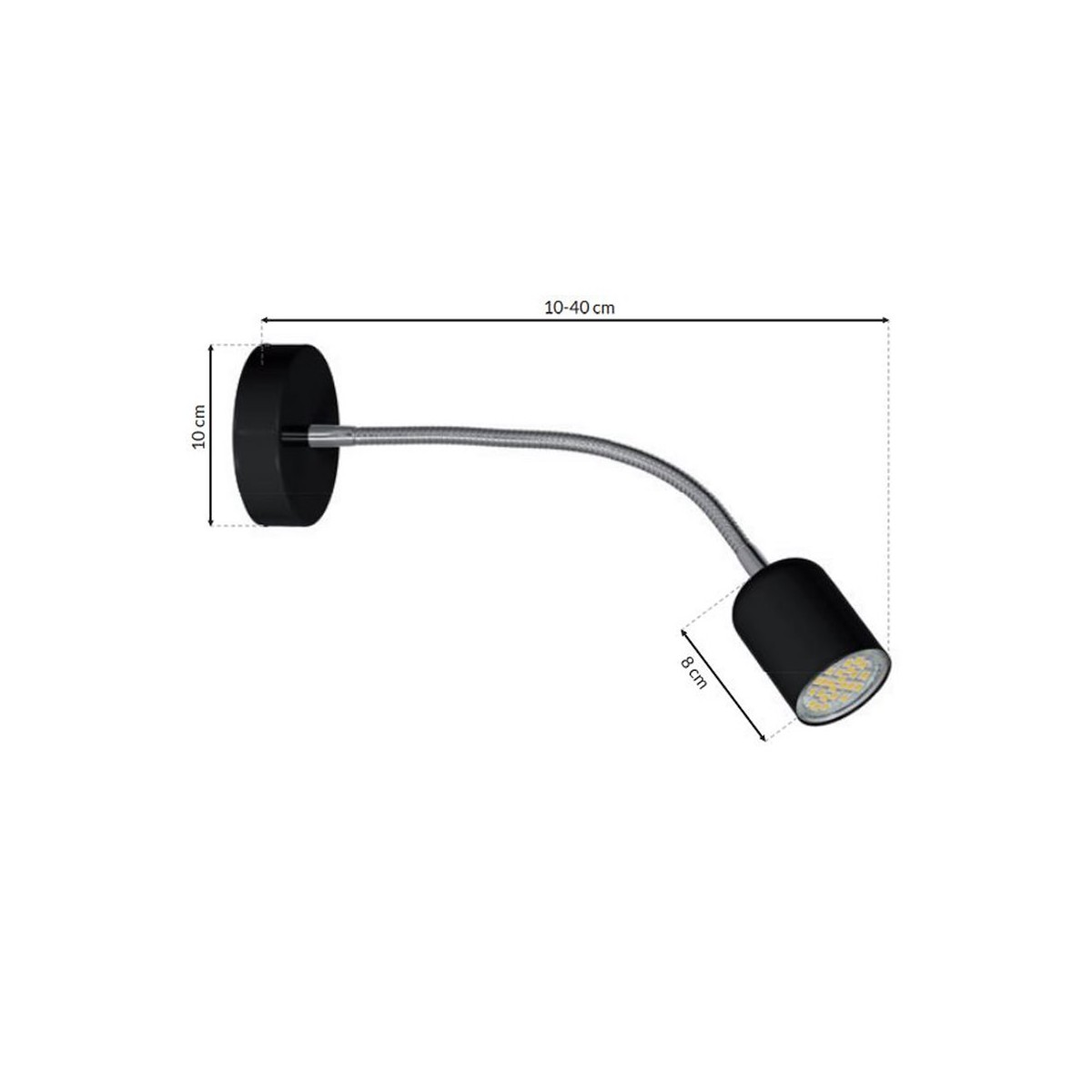 MiLagro Kinkiet MAXI BLACK 1xGU10 MLP9643