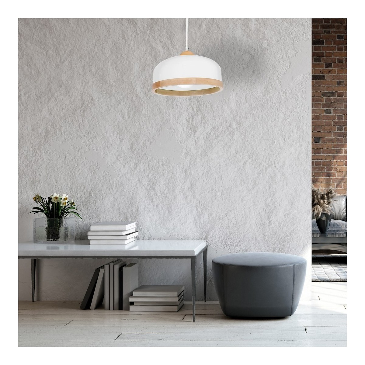 MiLagro Lampa wisząca Studio Biały 1xE27 MLP8848