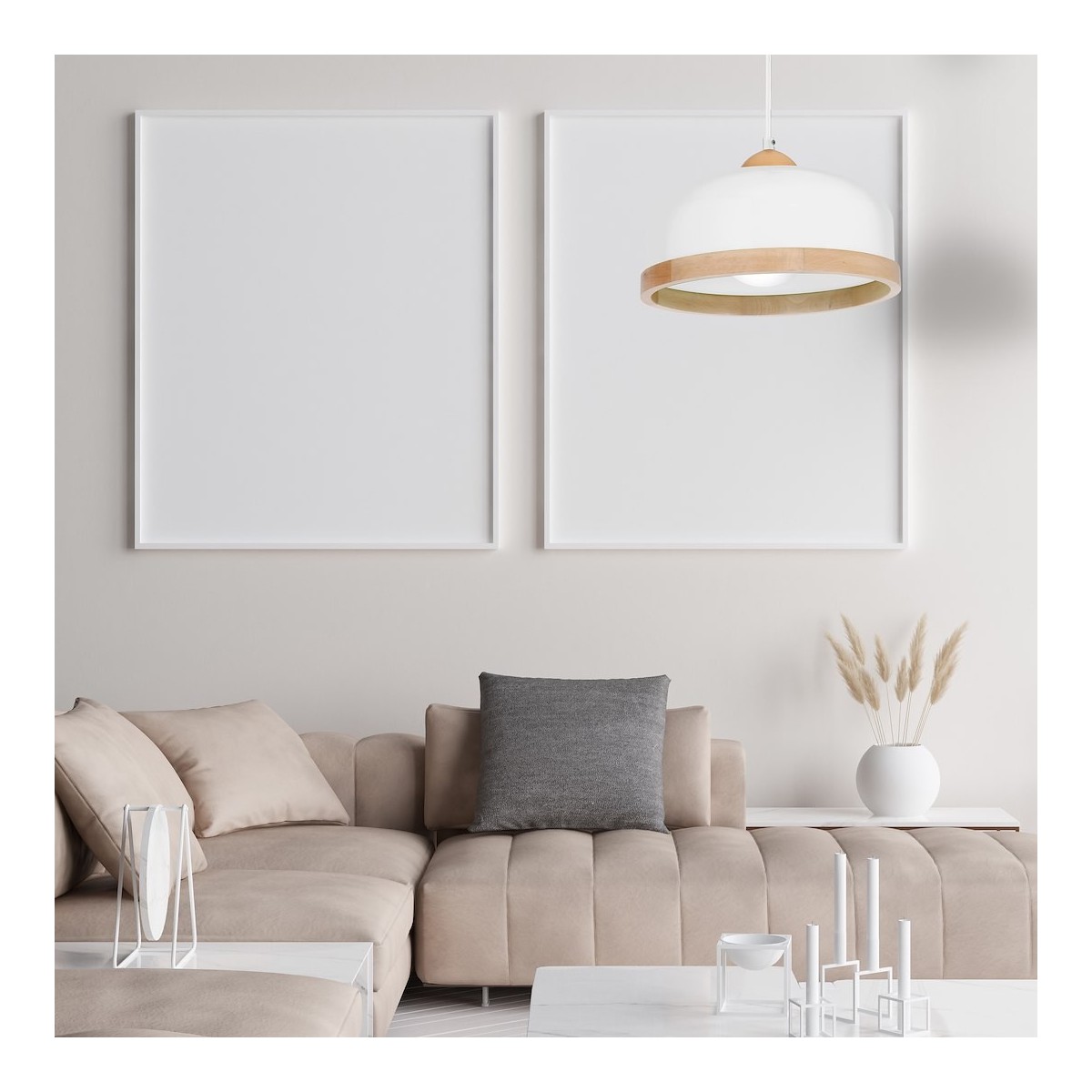 MiLagro Lampa wisząca Studio Biały 1xE27 MLP8848