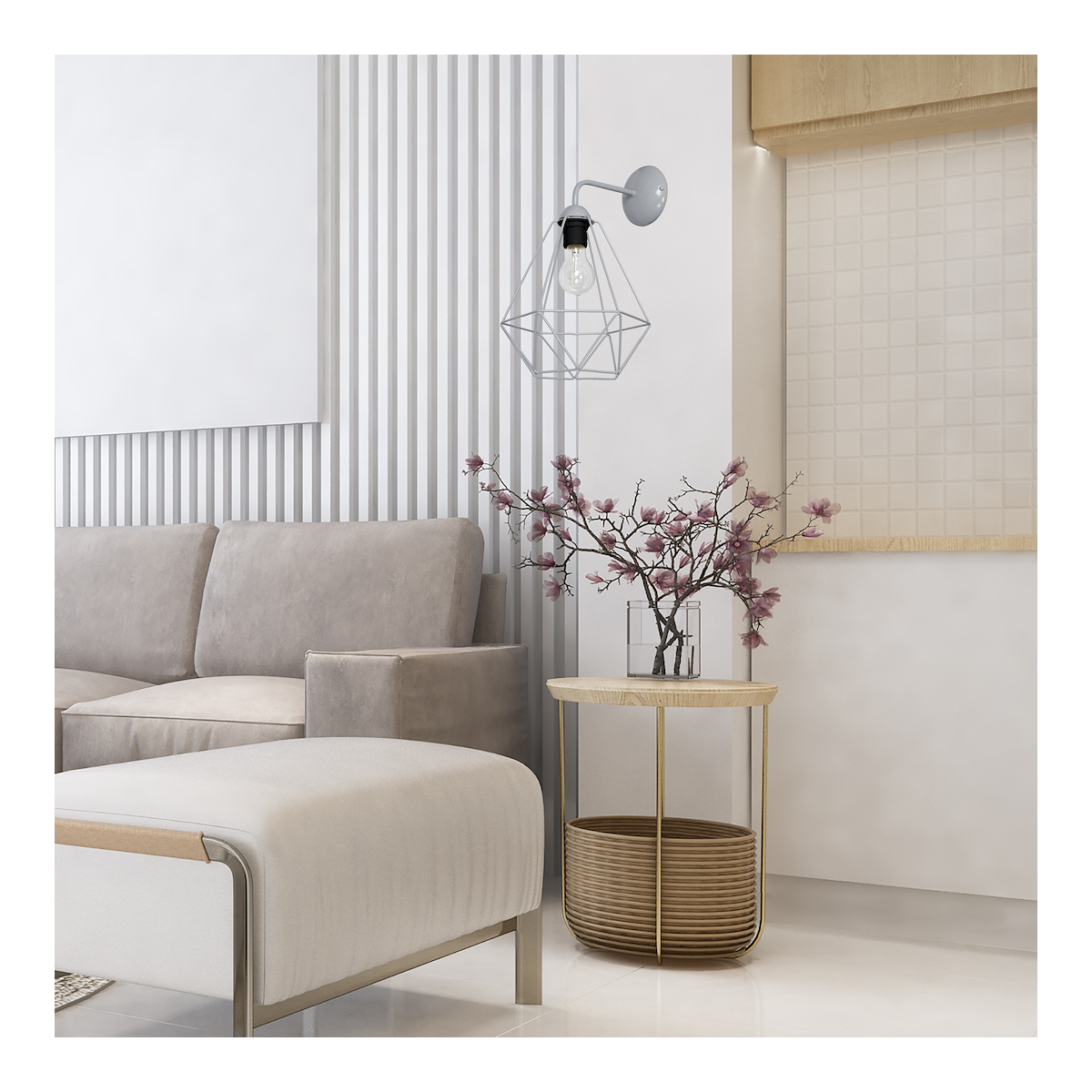 MiLagro Kinkiet BASKET GRAY 1xE27 MLP7207