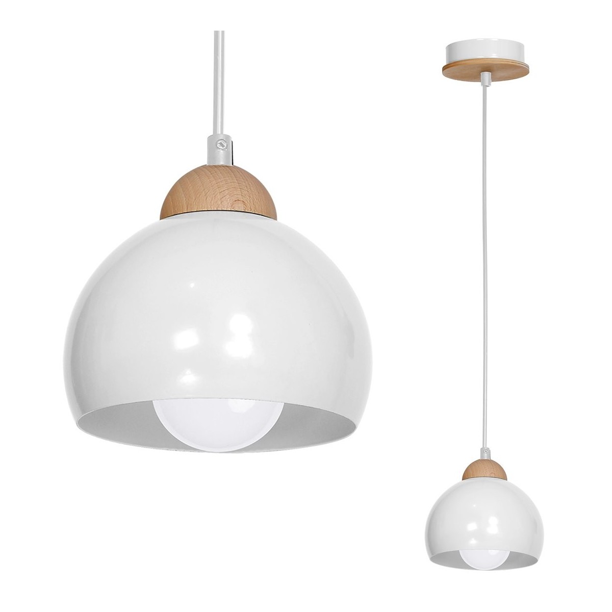 MiLagro Lampa wisząca Dama Biały 1xE27 MLP6440